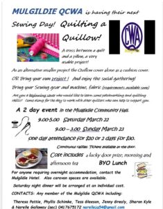 Sewing & Quilting with QCWA Mulgildie @ Monto Combined Sports Complex