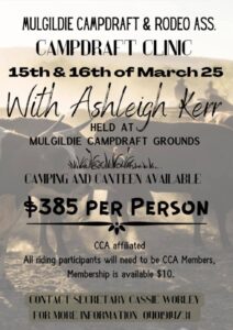 Horsemenship & Campdraft Clinic with Ashleigh Kerr @ Mulgildie Sports Grounds