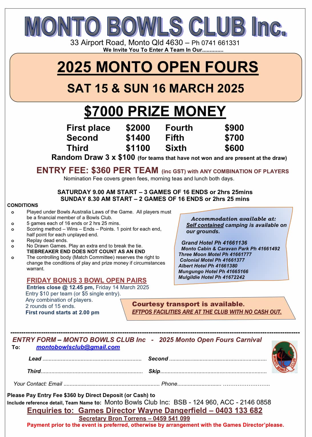 2025 Monto Open Fours